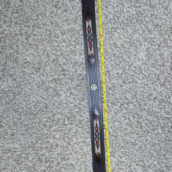 Men's wranglers genuine Leather Belt with Embroidered Design - Picture 6 of 12